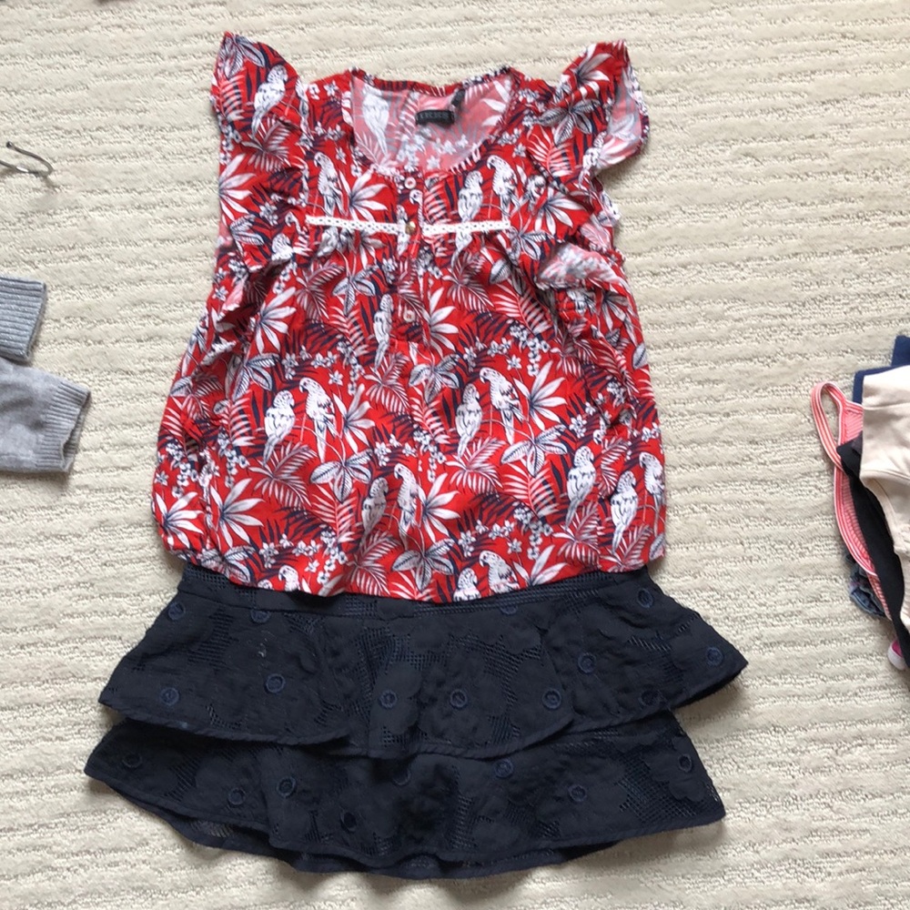 IKKS Top and skirt